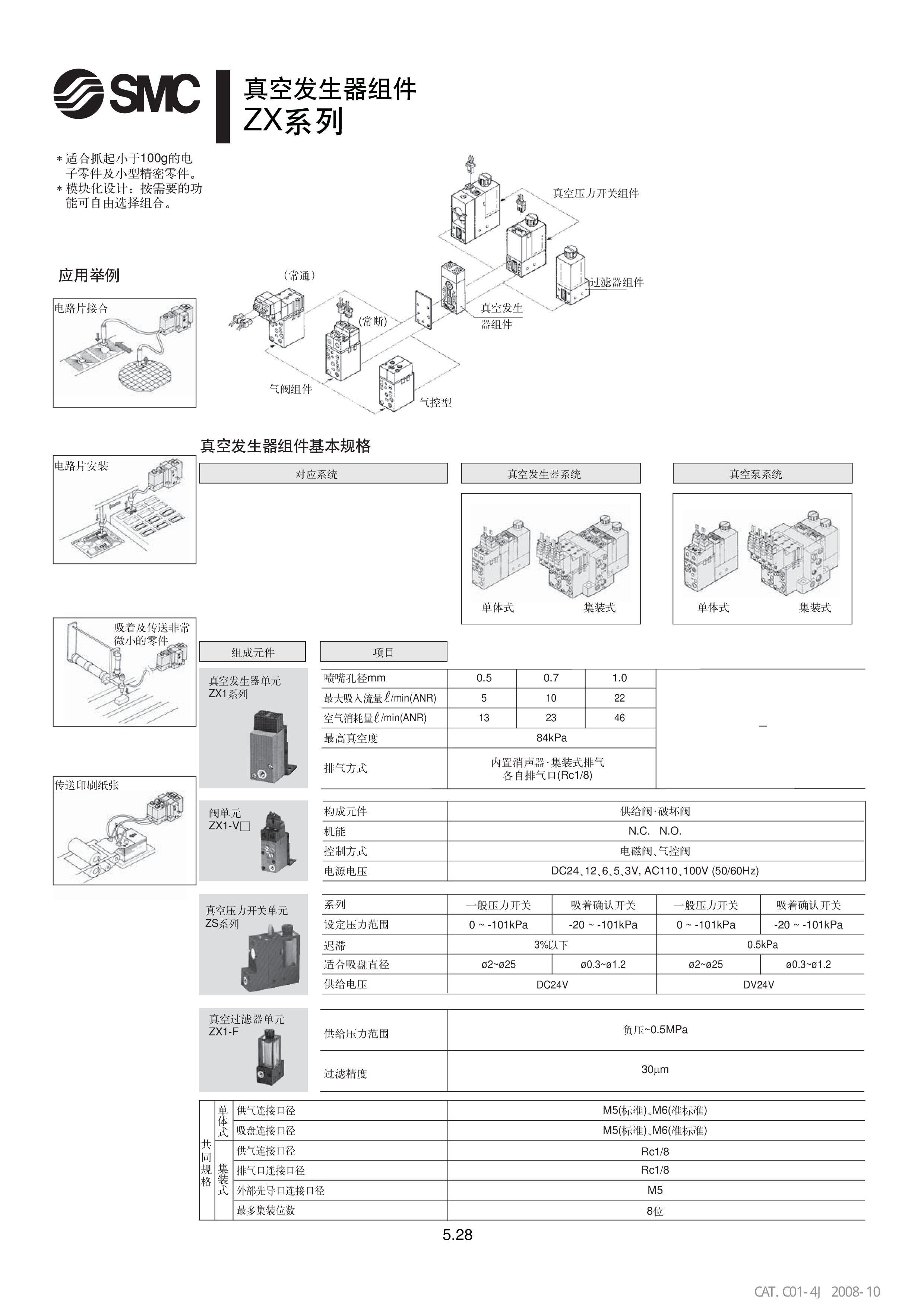 SMC 真空发生器组件 ZX1103 K15LZB F型号 报价 价格 ZX1103 K15LZB F 真空发生器组件