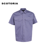  竹纤维防静电短袖上衣 中灰色 PC24BF5001SG,L 1件