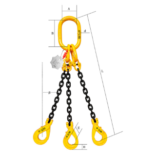 安达通 锰钢链条索具 起重链条吊索具吊装工具组合吊钩吊环吊车锰钢吊链 3吨1腿1