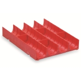 红色塑料分类槽2格 150×150×28mm
