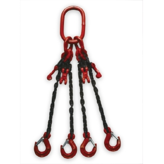 安达通 链条吊索具起重吊索具双钩2吨3米4腿四钩吊钩铁链吊具模具吊钩行车吊索具 