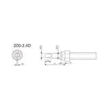 200无铅系列D型一字批咀型烙铁头尖端直径2.4mm 10个/袋