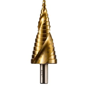 宝塔钻头高速钢镀钛阶梯钻螺旋槽三角铁板开孔器多功能金属宝塔钻头10-45 10-