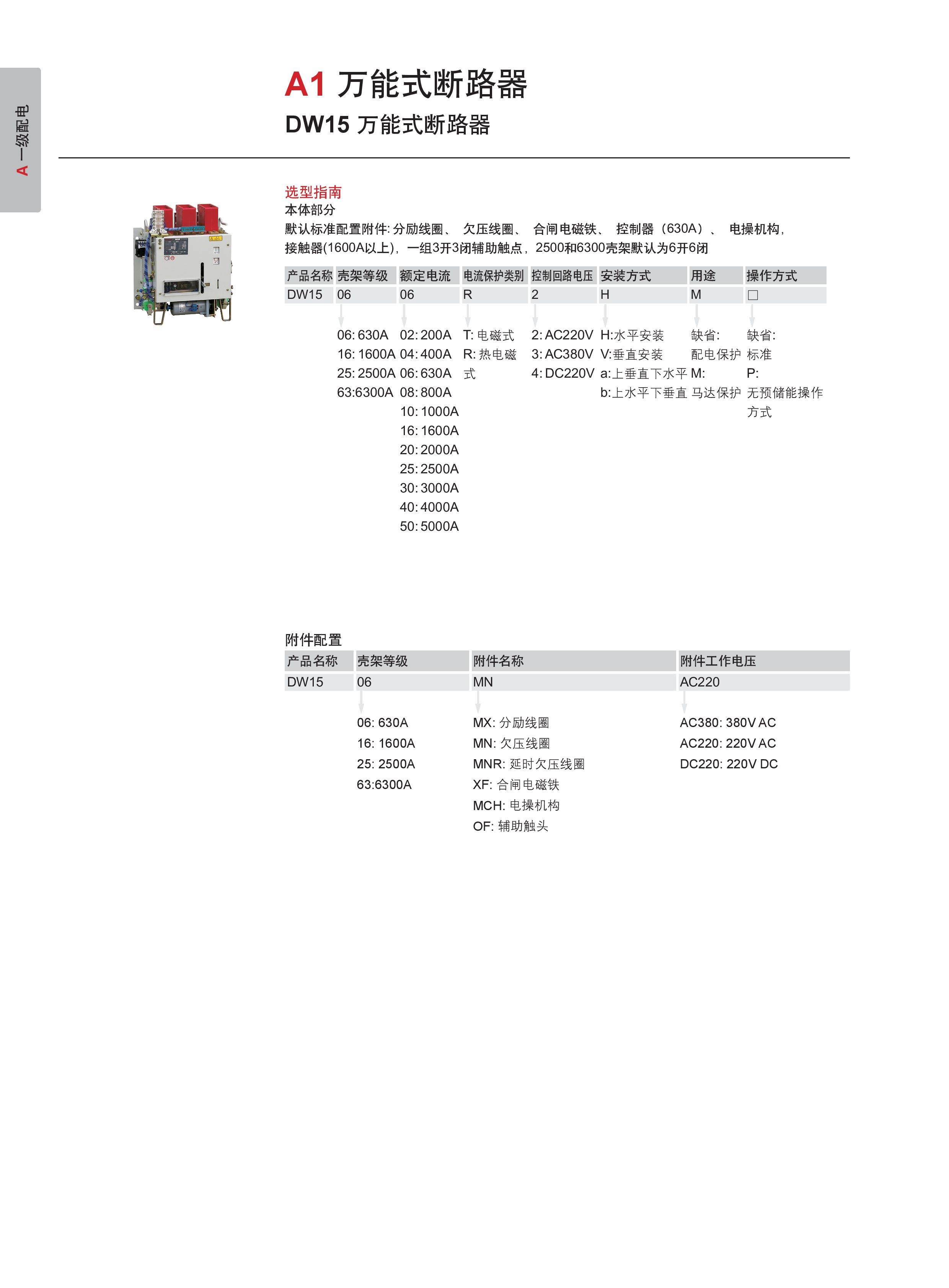 dw151600断路器说明书图片