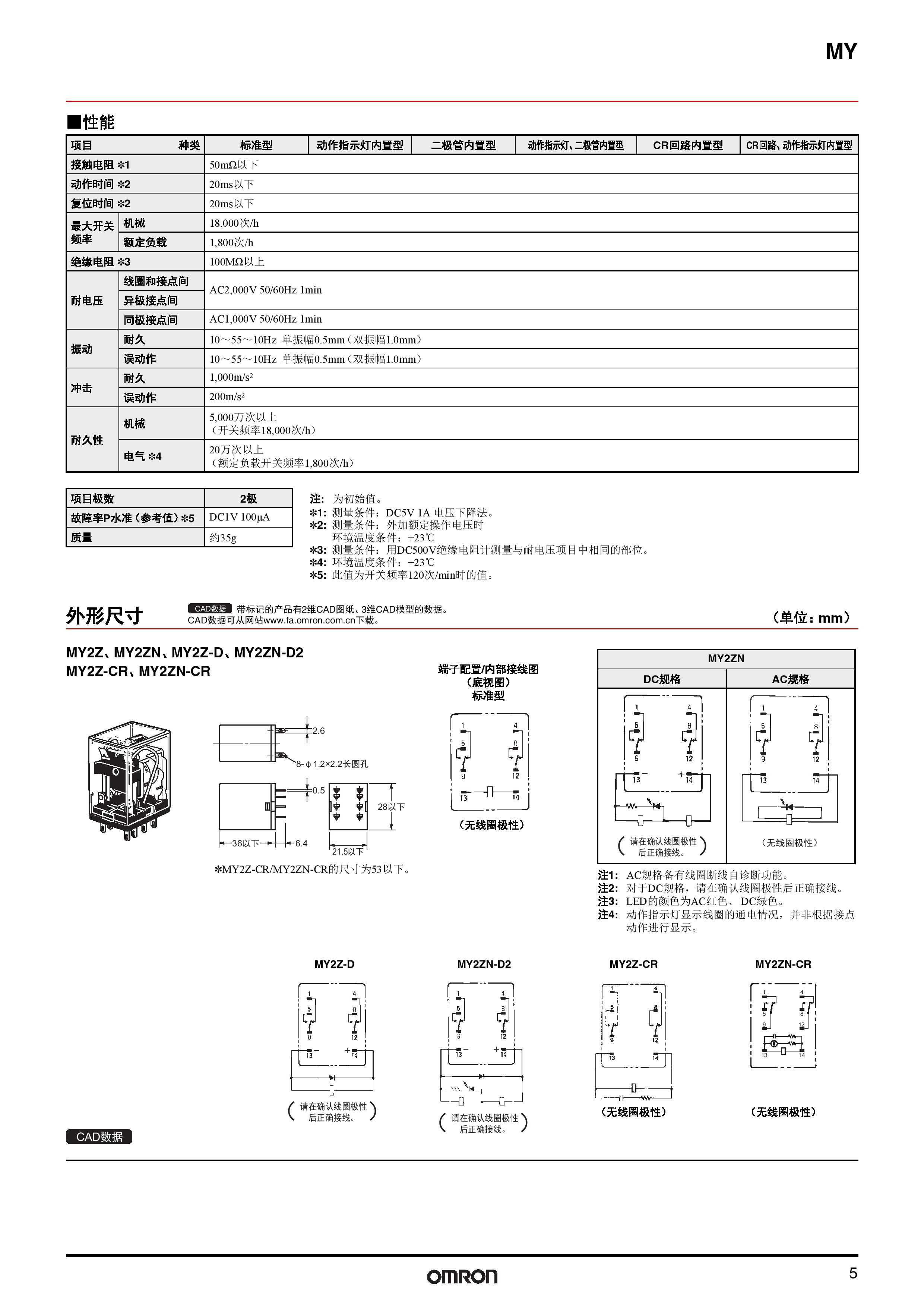 欧姆龙omron-my2n功率继电器 my2n-j ac100/110 1个【型号 报价 价格