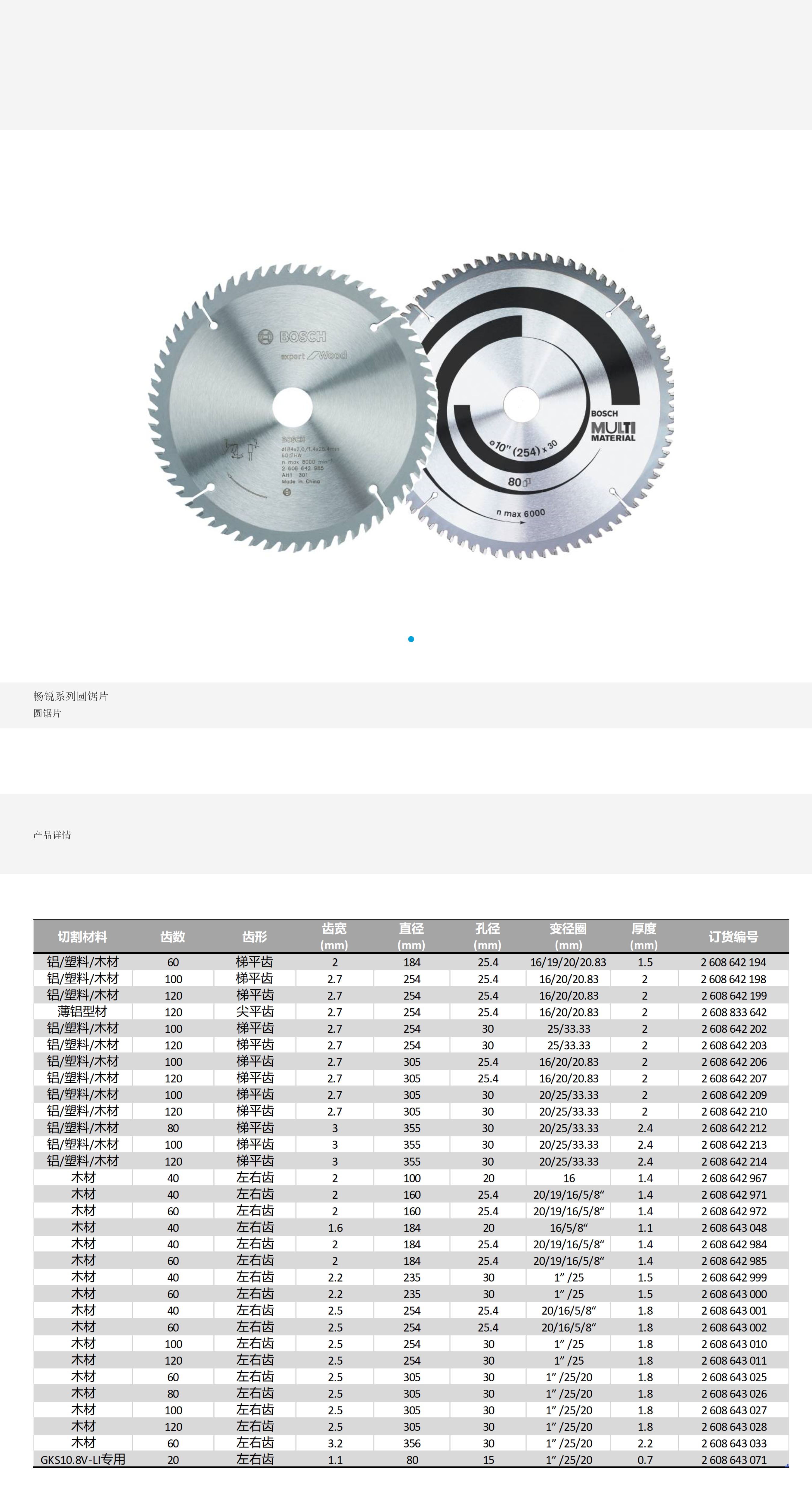 博世 木工圆锯片184×2.0/1.4×25.