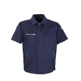 工作服上衣PC19CVC211NB,S码,半袖CVC工作服上衣,藏蓝色 1件